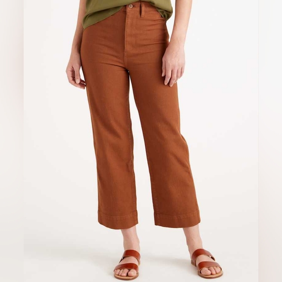 Quince Organic Stretch Twill Wide-Leg Crop Pants - Size 29 Luxury, Fall, Organic - Picture 1 of 14